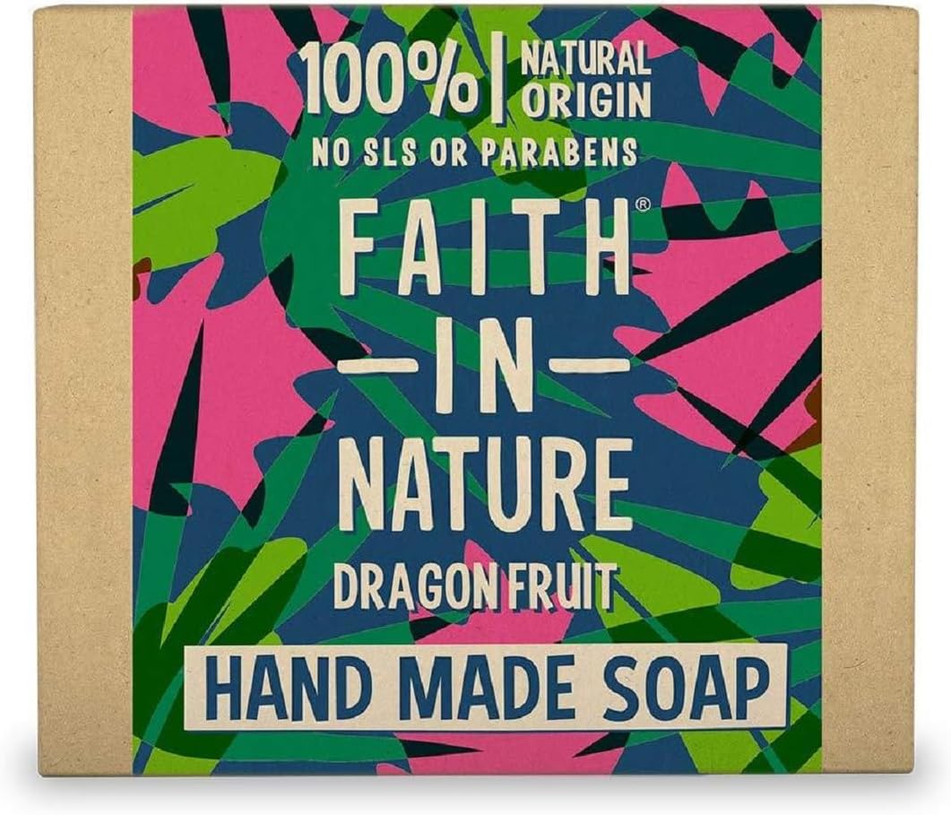 Faith In Nature Natural Dragon Fruit Hand Soap Bar, Revitalising, Vegan & Cruelty Free, No Sls Or Parabens, 100G (Packing May Vary)