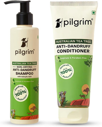 Pilgrim Australian Tea Tree Anti-Dandruff Shampoo And Conditioner, 2 Count
