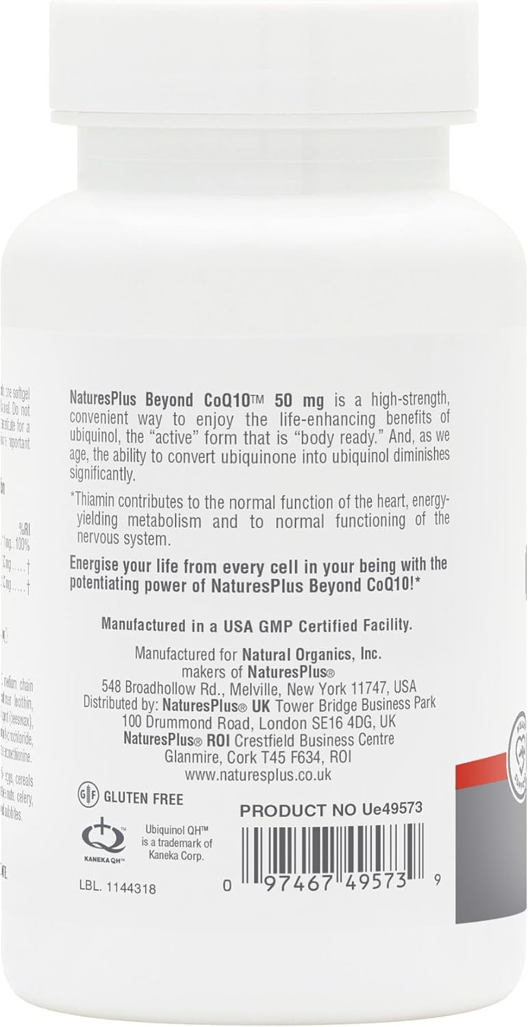 Naturesplus Beyond Coq10 50 Mg - 60 Softgels - Provides High-Strength Ubiquinol - Supports Overall Well-Being - 60 Servings