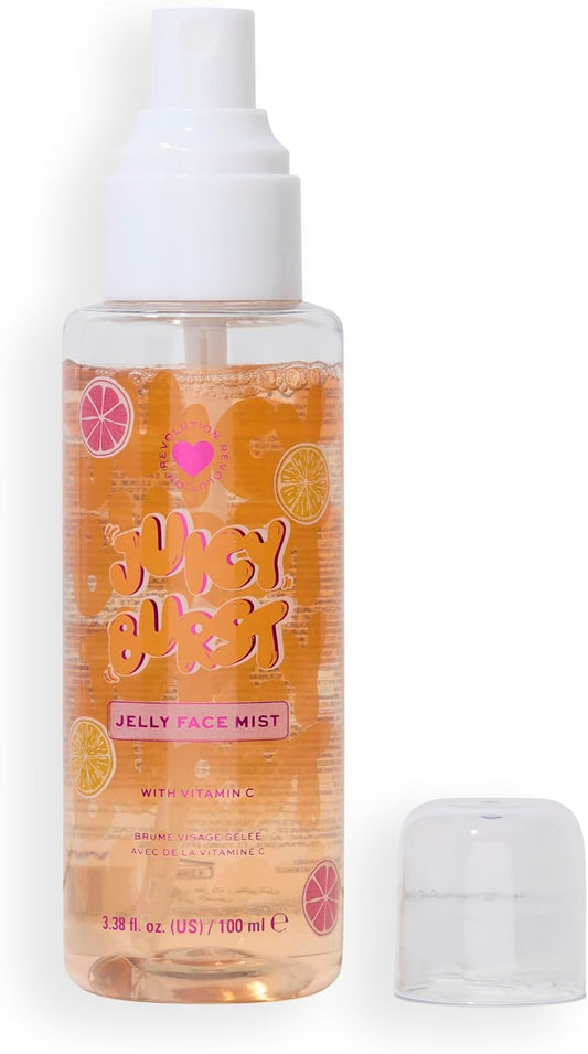 I Heart Revolution Jelly Burst Face Mist, Setting Spray Infused With Vitamin C & Niacinamide, Vegan & Cruelty-Free, 100Ml