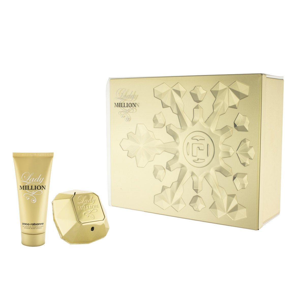 Paco Rabanne Lady Million Women Gift Set (Eau De Parfum Spray, Sensual Body Lotion) : Million Lady Perfume : Beauty & Personal Care
