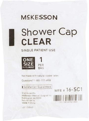 McKesson Shower Cap, Single Patient Use, Clear, One Size Fits Most, 200 Count