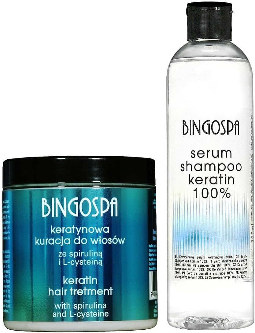 Bingospa Hair Care Set: Keratin Shampoo Serum, Keratin Treatment For Weak And Damaged Hair, Hair Regeneration, Hair Splitting- 550Ml