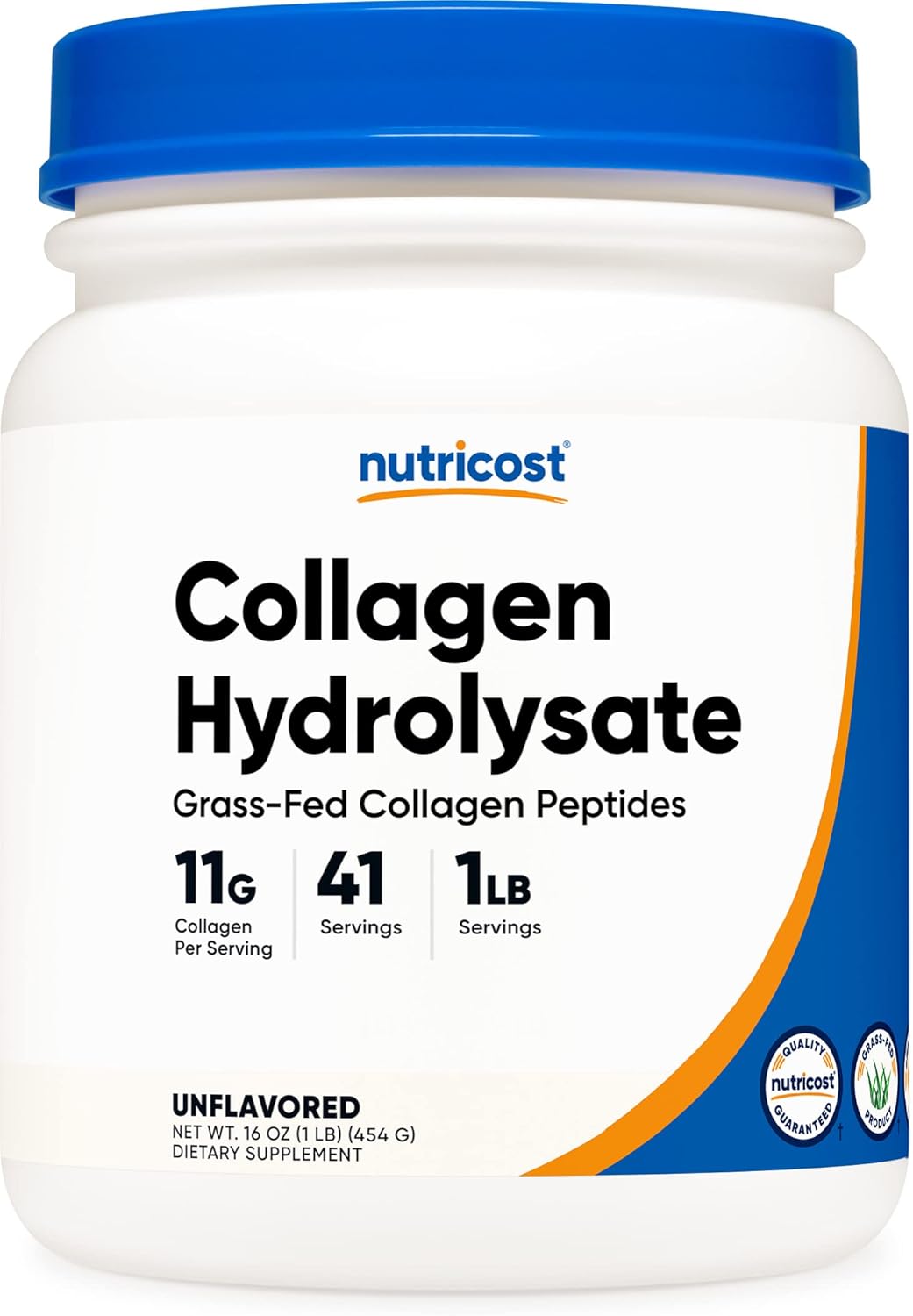 Nutricost Grass-Fed Collagen Powder 1 (454 G) - Bovine Collagen Hydrolysate (Unavored) - Collagen Peptides