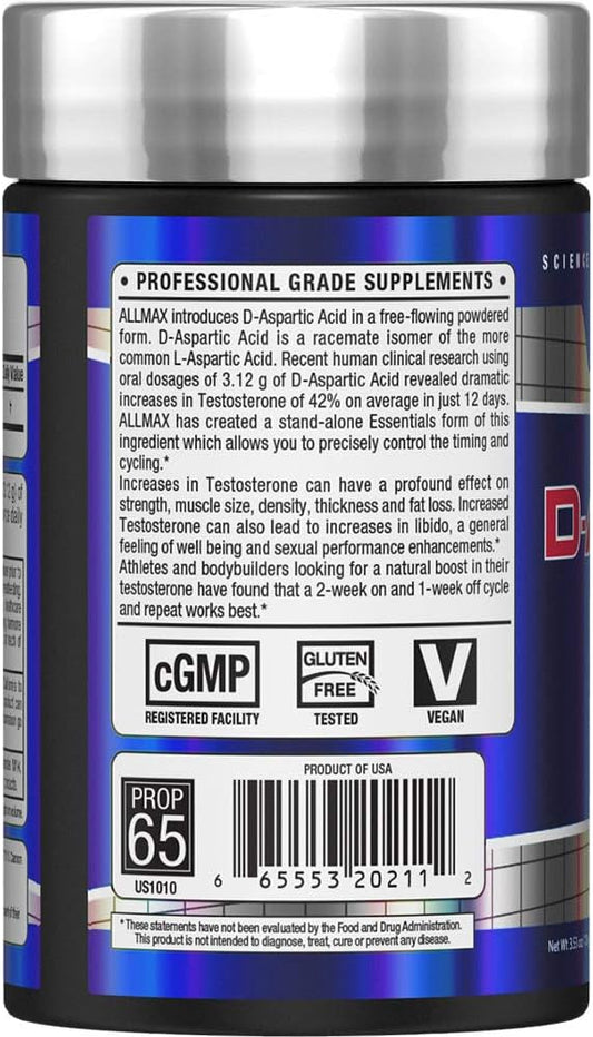 Allmax Nutrition D-Aspartic Acid, 100 Gram