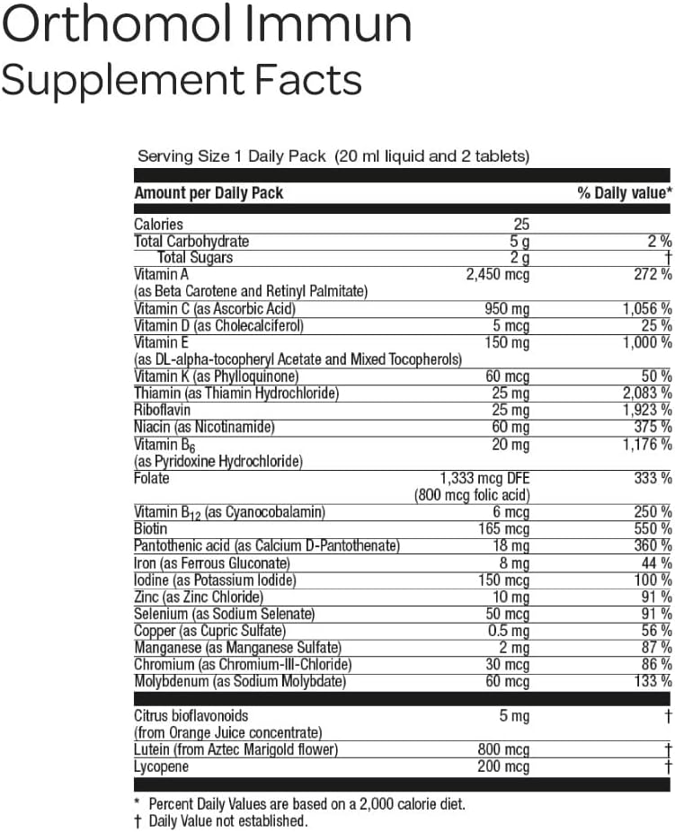 Buy Orthomol Immun Tablet And Capsule, Immune Support Supplement, 30-Day Supply, Vitamins A, B, C, D, E, Zinc, Iodine On  Free Shipping On Qualified Orders