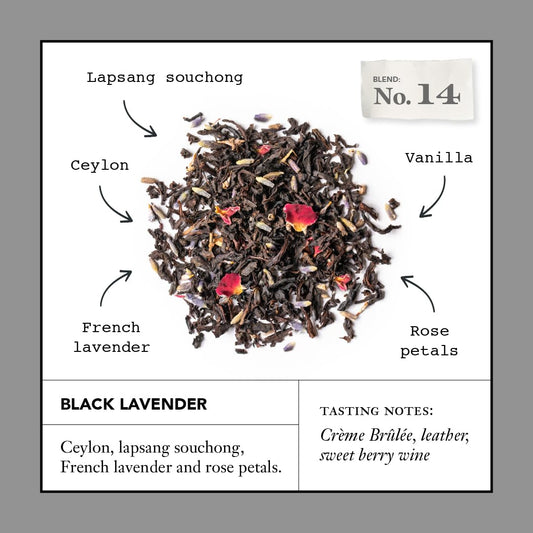 Smith Teamaker Black Lavender No. 14, Caffeinated, Sugar-Free, Organic, Sustainably Grown Full Leaf Black Tea Bags, 15 Sachets, 1.32Oz Each