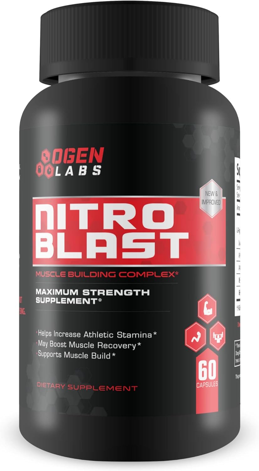 Ogen Labs- Nitro Blast- Maximum Strength Nitric Oxide Booster- Increase Stamina, Recovery and Muscle Mass