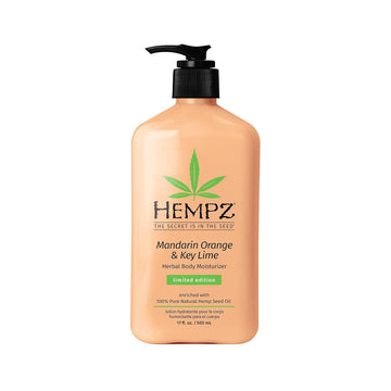 Hempz Body Lotion - Mandarine Orange Key Lime Daily Moisturizing Cream, Shea Butter, Aloe, Body Moisturizer - Skin Care Products, Hemp Seed Oil - 17 Fl Oz