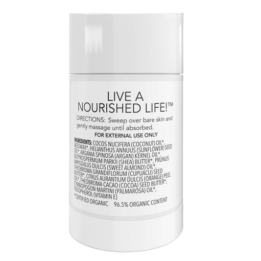 Nourish Organic Beauty Balm, Argan & Sweet Orange – Face, Lip, Hand & Body Moisturizer With Organic Coconut Oil, Shea, Cocoa Butter, 1.75 Oz + Washable Cotton Round