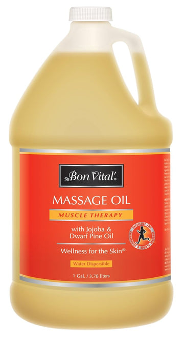Bon Vital' Muscle Therapy Massage Oil Made With Dwarf Pine Oil & Essential Oils For A Massage & Soreness Relief, Can Be Combined With The Iastm And Graston Techniques, 1 Gallon Bottle : Health & Household