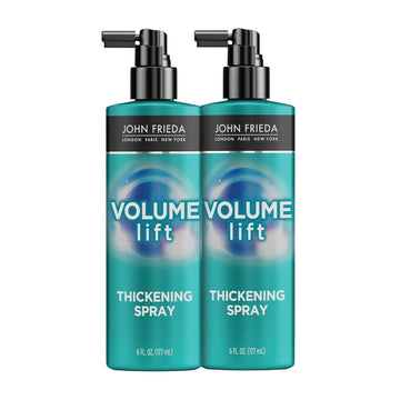 John Frieda Volume Lift Thickening Spray For Natural Fullness, Fine Or Flat Hair Root Booster Spray With Air-Silk Technology, 6 Oz, (Pack Of 2)