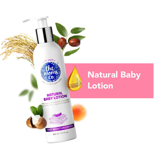 The Moms Co. Natural Baby Lotion, Soft Moisturizing Lotion for Baby, Body Lotion with Shea Butter, Avocado & Jojoba Oil (400ml)