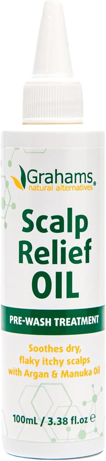 Grahams Natural Scalp Relief Oil - Scalp Treatment For Dry, Itchy & Flaky Scalp Psoriasis, Seborrheic Dermatitis & Dandruff Scalp Treatment - Hydrating, Moisturising & Exfoliating Scalp Oil (100Ml)