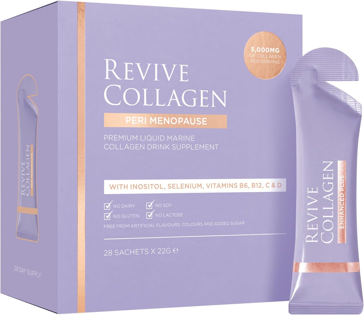 Revive Collagen Premium Menopause Range - Hydrolysed Liquid Marine Collagen Drink (28, Peri Menopause)