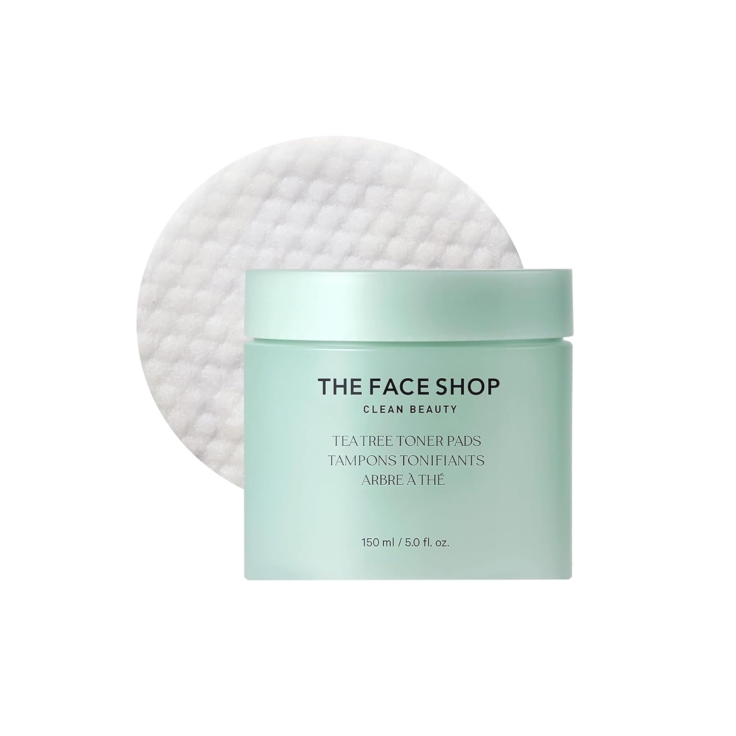 The Face Shop Tea Tree Toner Pads - Improve Uneven Skin Tone, Pore Minimizer - Exfoliating Dual Sided Toner Pad - Aha, Bha, Pha, Hyaluronic Acid - Cotton Facial Pad - Korean Toner - Korean Skin Care