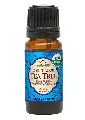 US Organic 100% Pure Tea Tree Essential Oil - USDA Certified Organic, Steam Distilled, Sourced from South Africa, Undiluted, Non-GMO (10 ml (Pack of 1))