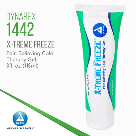 Dynarex X-Treme Freeze Pain Relieving Cold Therapy Gel, Fast-Acting Pain Relief Gel With Cooling Sensation, Used For Minor Aches And Pains, 1 Tube, 4 Oz