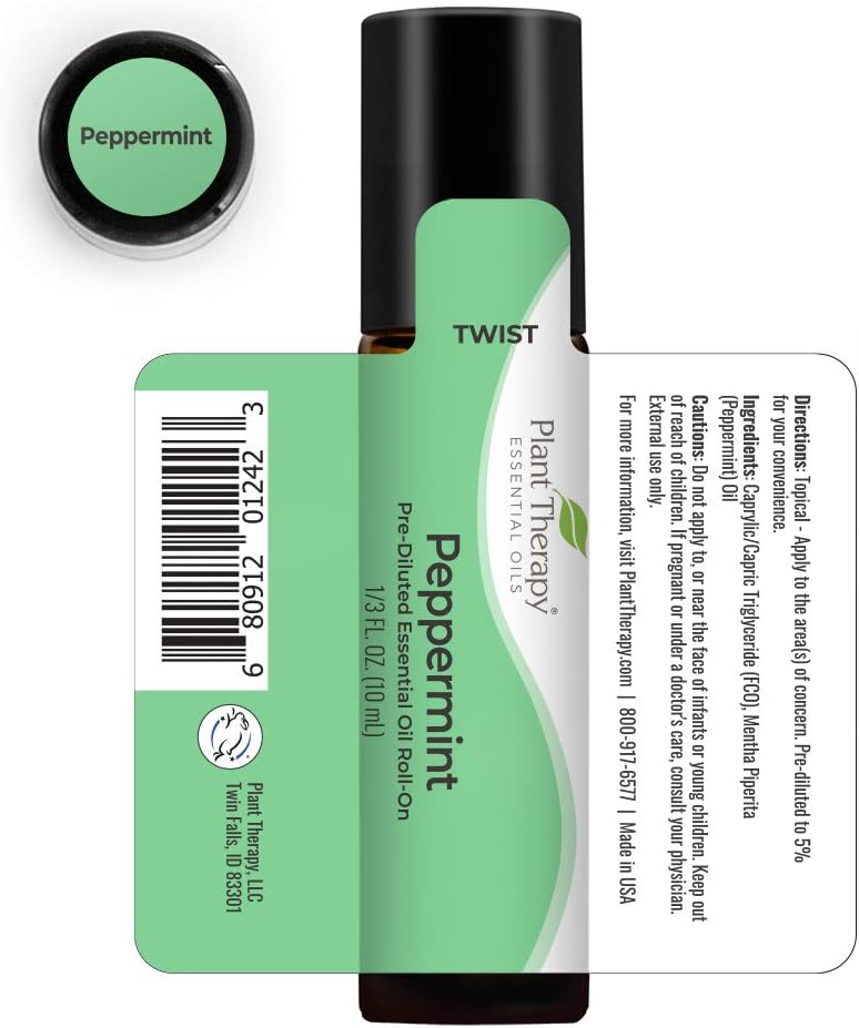 Plant Therapy Peppermint Essential Oil 100% Pure, Pre-Diluted Roll-On, Natural Aromatherapy, Therapeutic Grade 10 mL (1/3 oz) : Everything Else