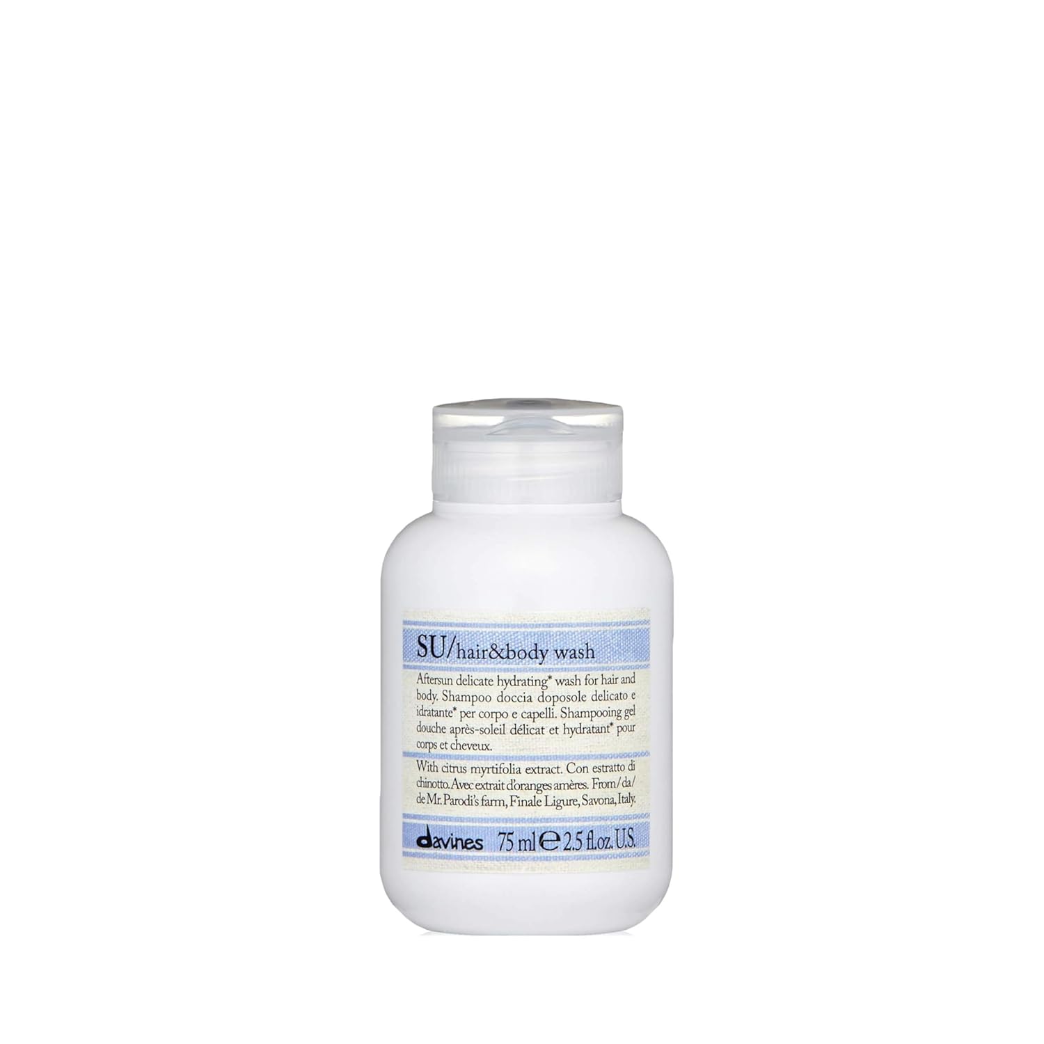 Davines Su Hair & Body Wash, Gentle Cleansing For Sun Exposed Hair And Skin, Full-Bodied Multi-Benefit Shower Foam, Moisturize And Hydrate