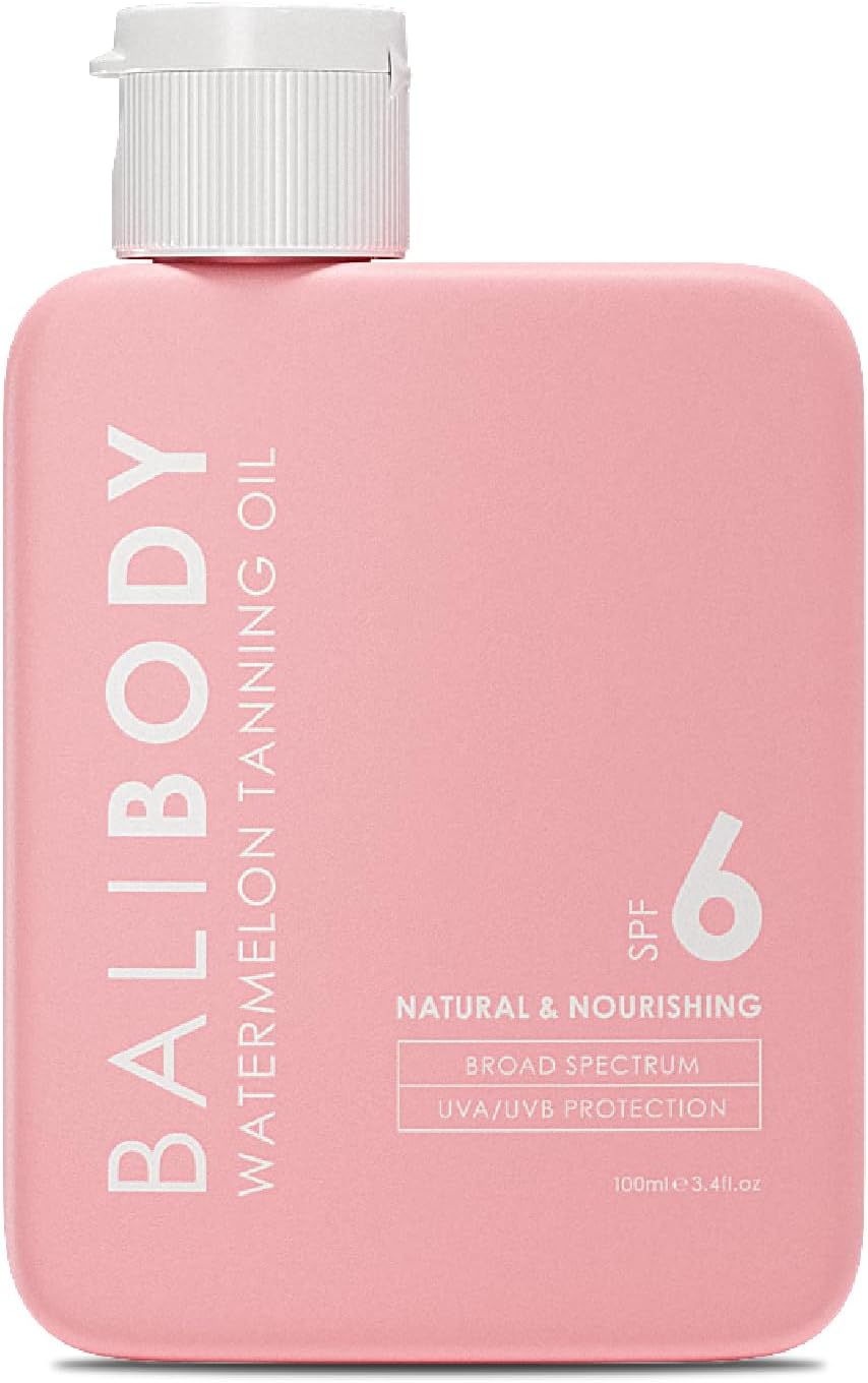 Bali Body Watermelon Tanning Oil Spf 6 | Infused With Natural Oil | Fruity Scent Summer Essential For Golden Deep Glow | Vegan, Cruelty Free (100Ml/3.4 Fl Oz)
