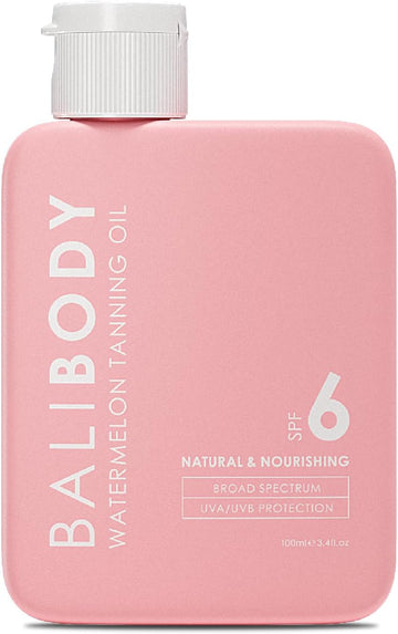 Bali Body Watermelon Tanning Oil Spf 6 | Infused With Natural Oil | Fruity Scent Summer Essential For Golden Deep Glow | Vegan, Cruelty Free (100Ml/3.4 Fl Oz)