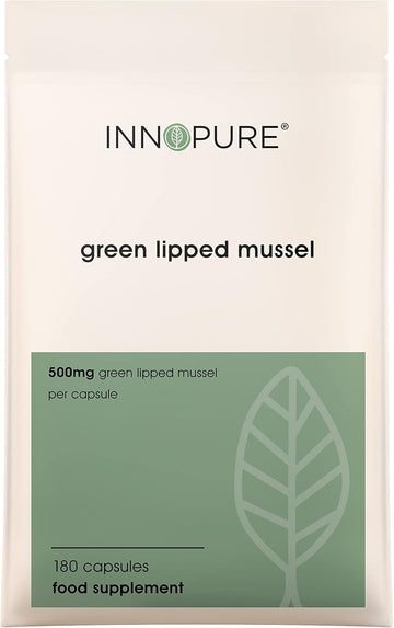 INNOPURE Green Lipped Mussel 500mg (180 Capsules) 100% Pure, No Filler110 Grams