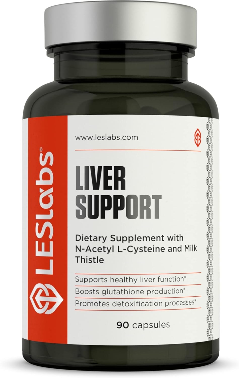 Les Labs Liver Support – Promotes Healthy Liver Function, Glutathione Production & Detoxification – Milk Thistle, Nac, Ala & Dandelion Extracts – Non-Gmo Supplement – 90 Capsules