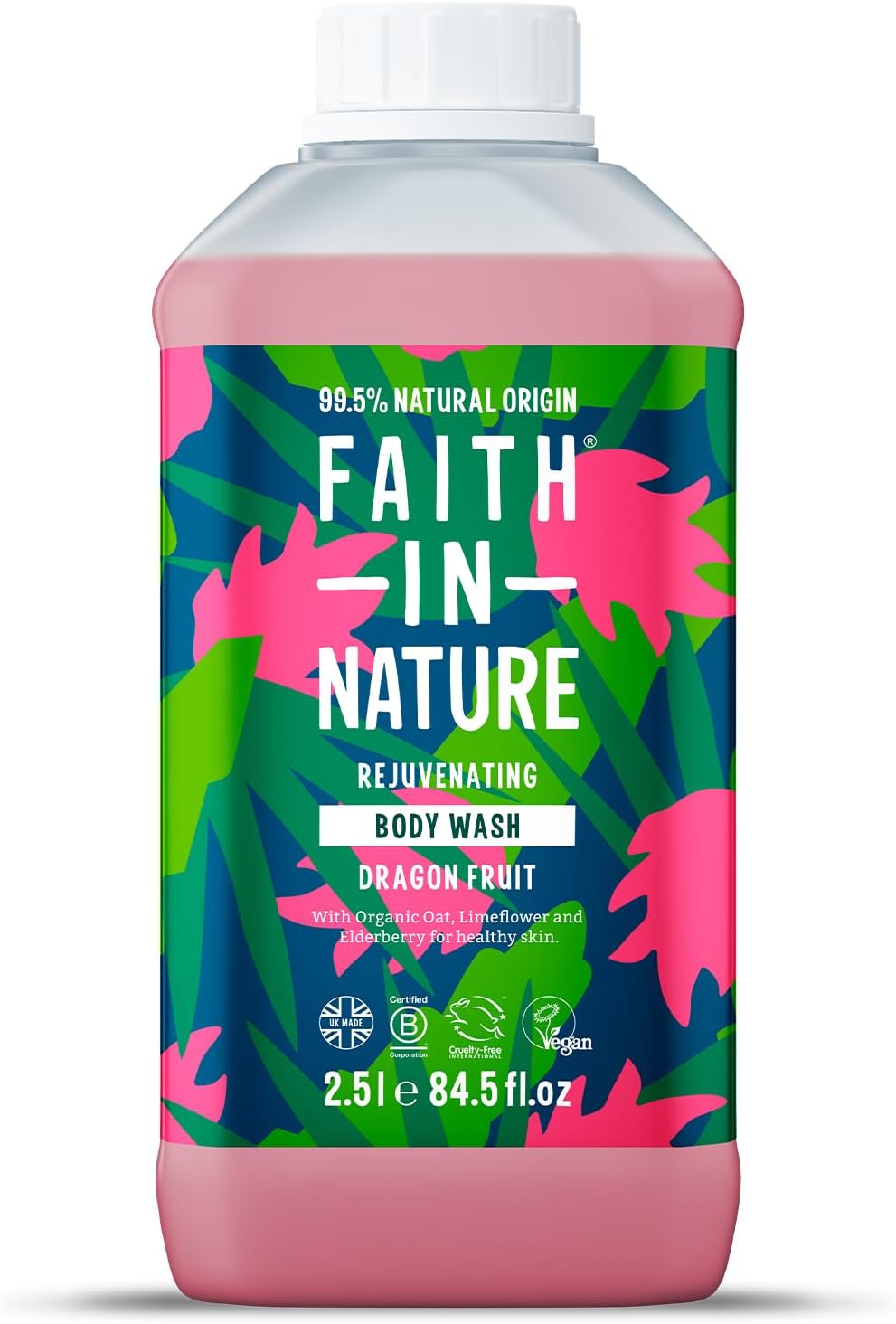 Faith In Nature Natural Lavender & Geranium Body Wash, Relaxing Shower Gel, Vegan & Cruelty Free, No Sls Or Parabens, 2.5L Refill
