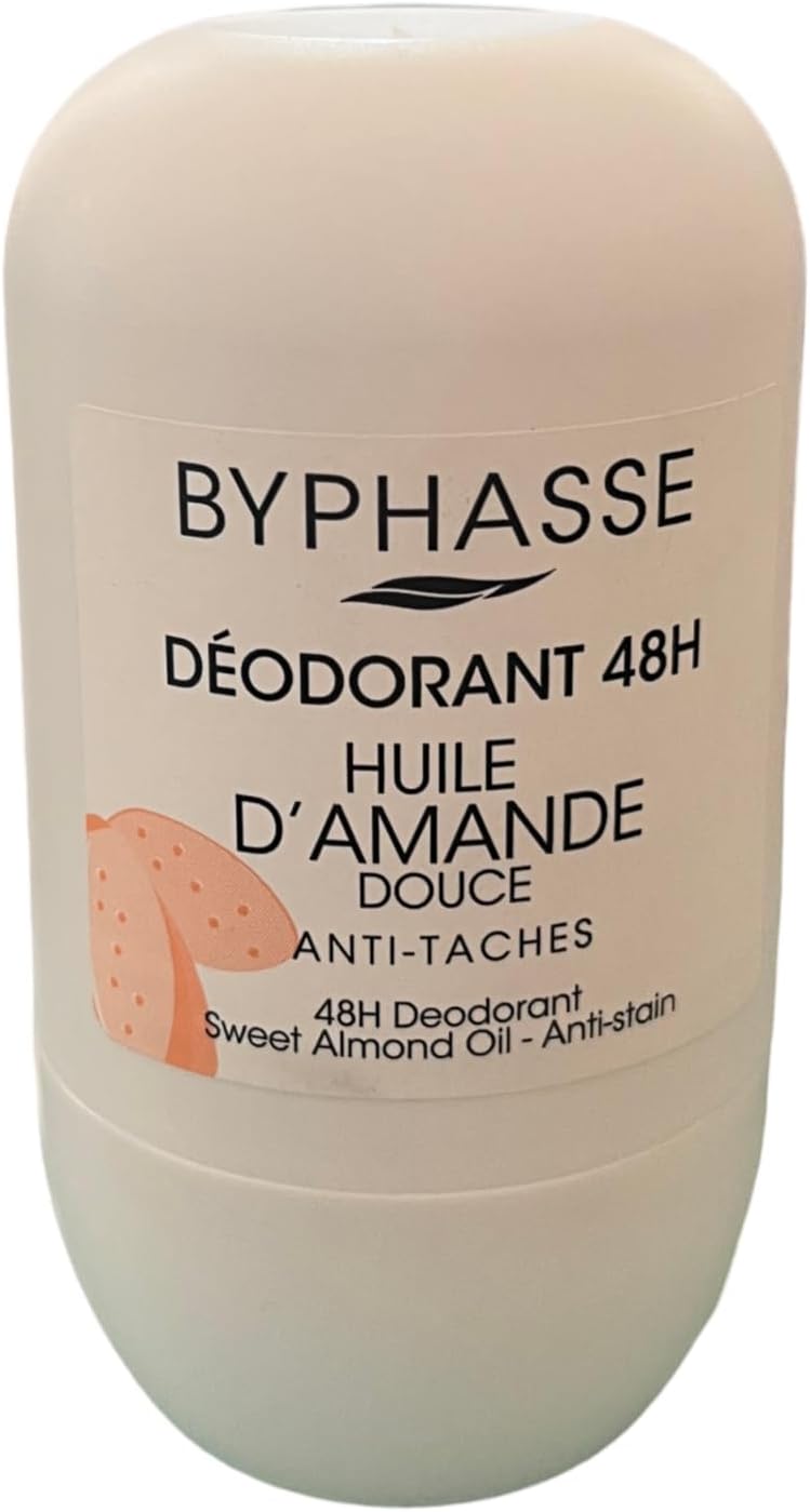 Byphasse Sweet Almond Oil – 24H Deodorant Roll-On (Pack Of 4) – 50Ml/1.7Oz – All Skin Types