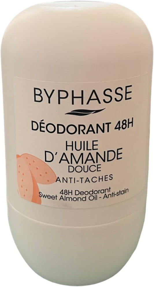 Byphasse Sweet Almond Oil – 24H Deodorant Roll-On (Pack Of 4) – 50Ml/1.7Oz – All Skin Types