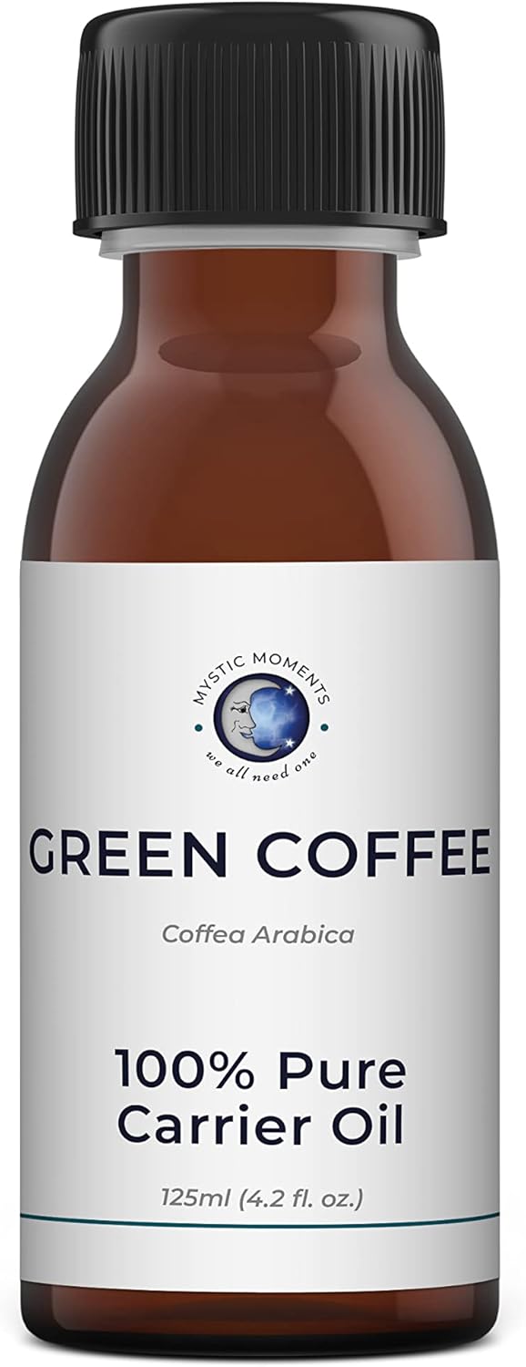 Mystic Moments | Green Coffee Cold Pressed Carrier Oil 125ml - Pure & Natural Oil Perfect for Hair, Face, Nails, Aromatherapy, Massage and Oil Dilution Vegan GMO Free