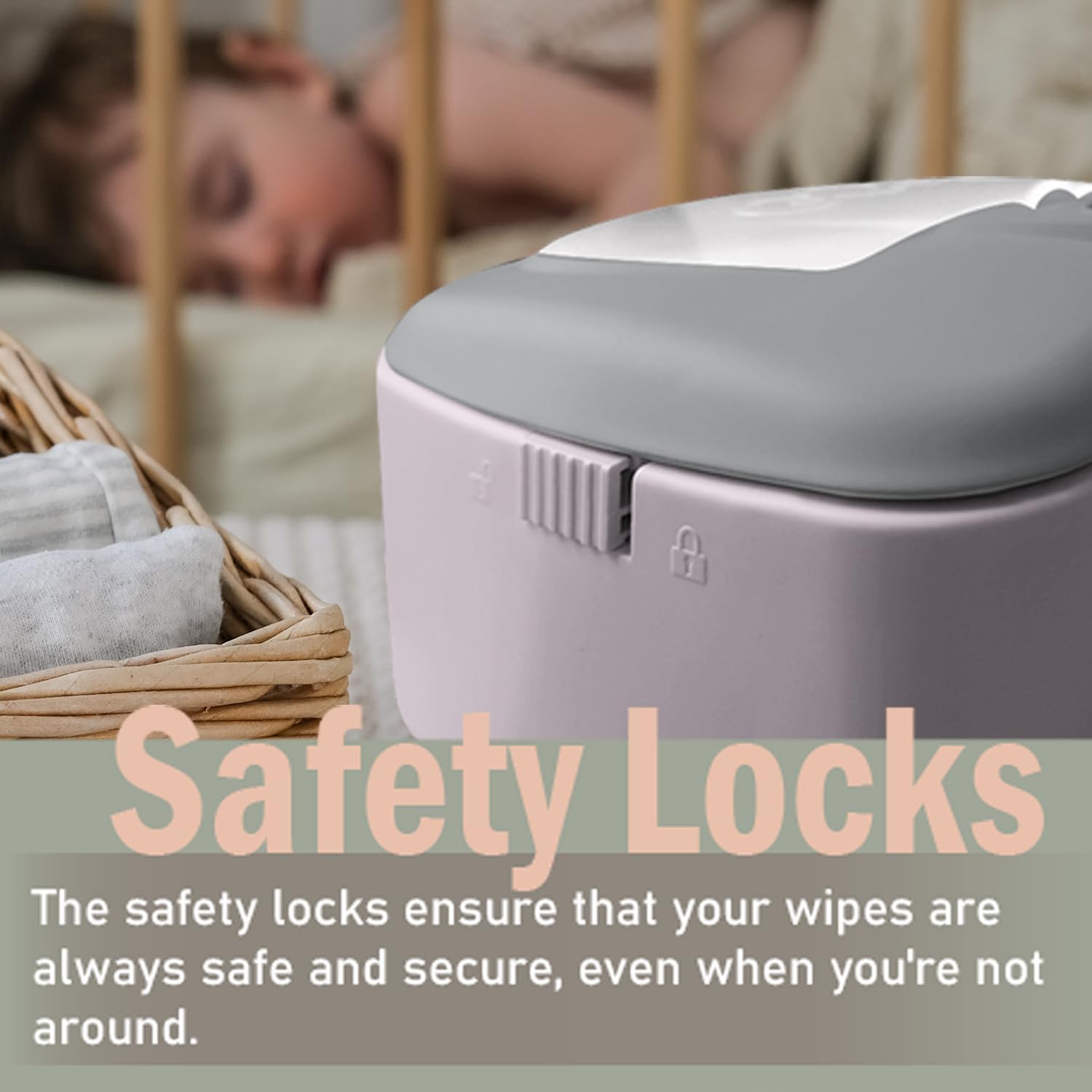 Baby Wet Wipes Warmer & Dispenser, Holder And Case - Purple, Playful/Cute, With Easy Press On/Off Switch, Holds 100 Wipes, Worldwide Use