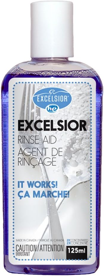 Excelsior HERINSEAID-U Dishwasher Rinse Aid, Non Toxic, Deodorizing Formula, Suitable for Cleaning Utensils, Dishes, Plates, and Glasswares, Biodegradable & Phosphate-Free - 125ml Bottle : Health & Household