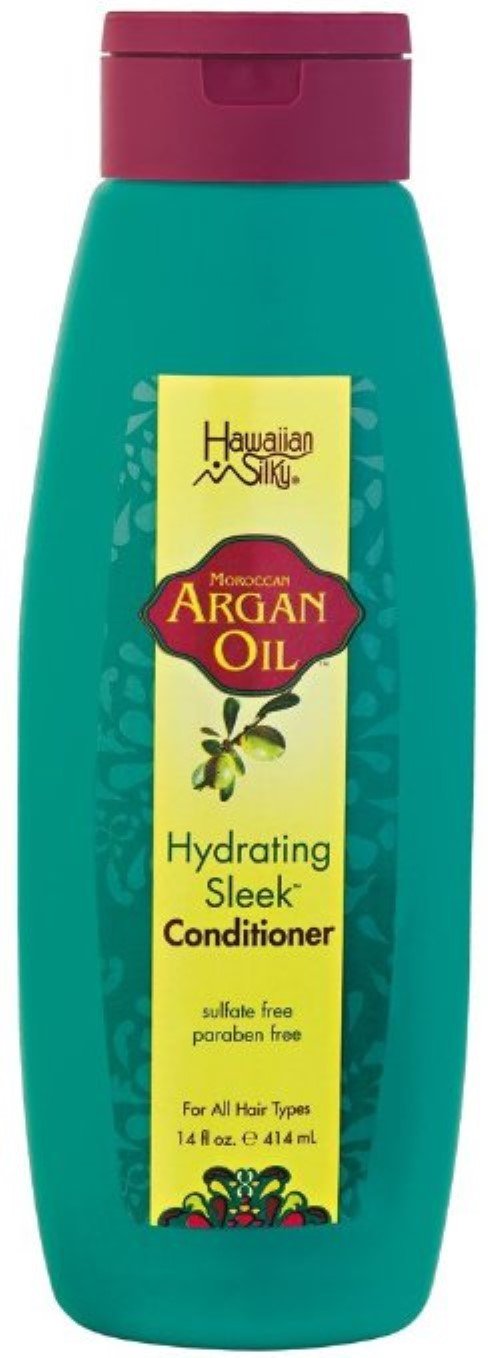 Hawaiian Silky Argan Oil Hydrating Sleek Conditioner, 14 oz (Pack of 3) : Beauty & Personal Care
