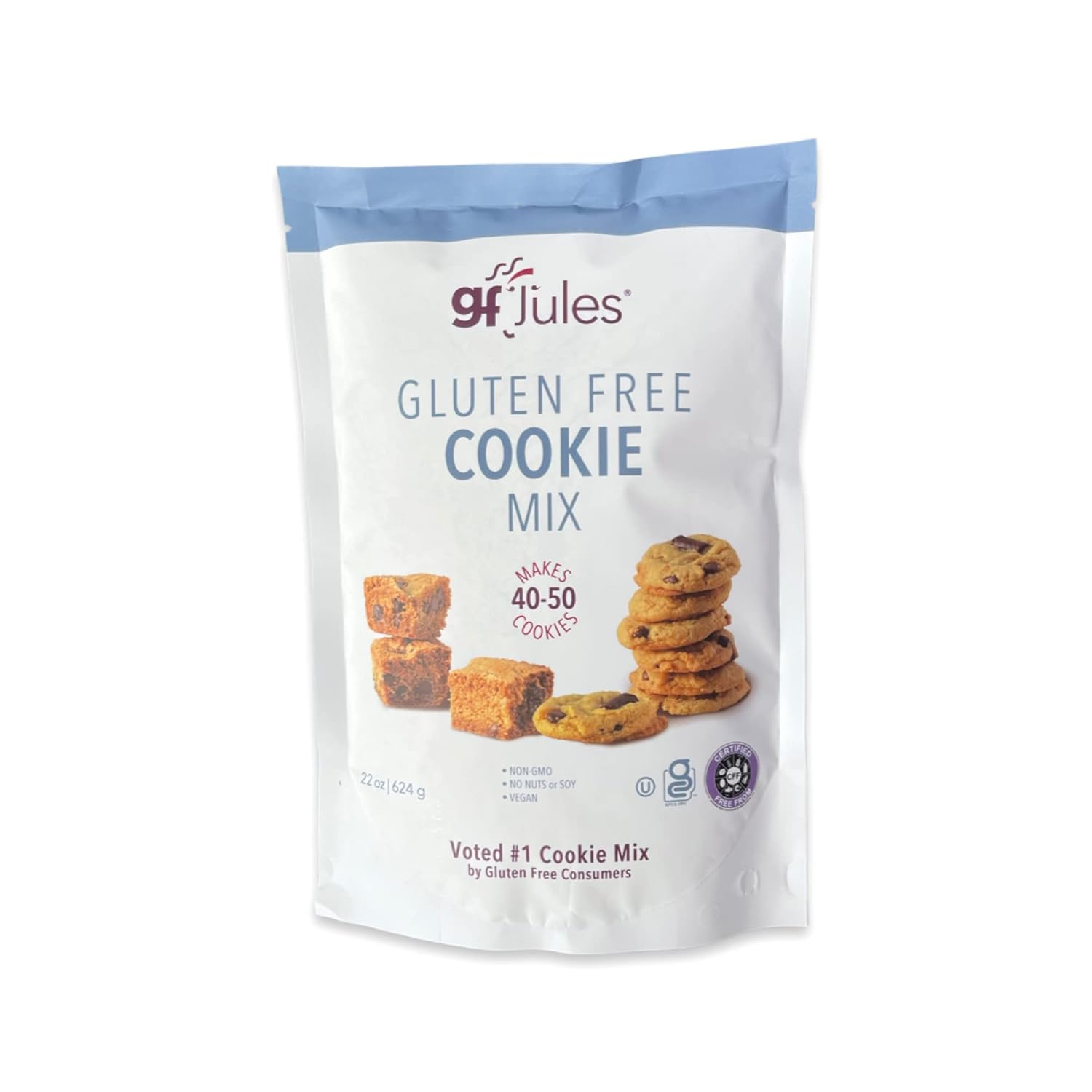 gfJules Certified Gluten Free Cookie Baking Mix | No Grit, Non-GMO, Vegan, Kosher & Top 9 Allergen Free | Baking Alternative to Regular Cookie Mixes | Makes 40-50 Cookies | 22 Ounces