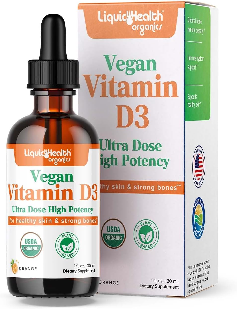 Liquidhealth Liquid Vitamin D3 5000 Iu, Organic Vitamin D Liquid Drops, Adults & Kids, Vegan Liquid Vitamin D For Immune Support, Bone Health, Mood Support - 1 Oz