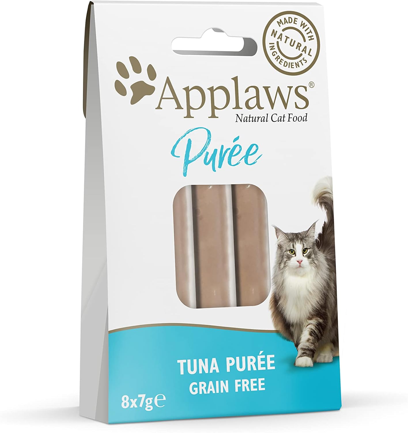 Applaws Natural Grain Free Cat Treat, Chicken Puree Sachet, Each Pack Contains 8x 7g (Pack of 10) Total 80 Sachet?9562ML-A