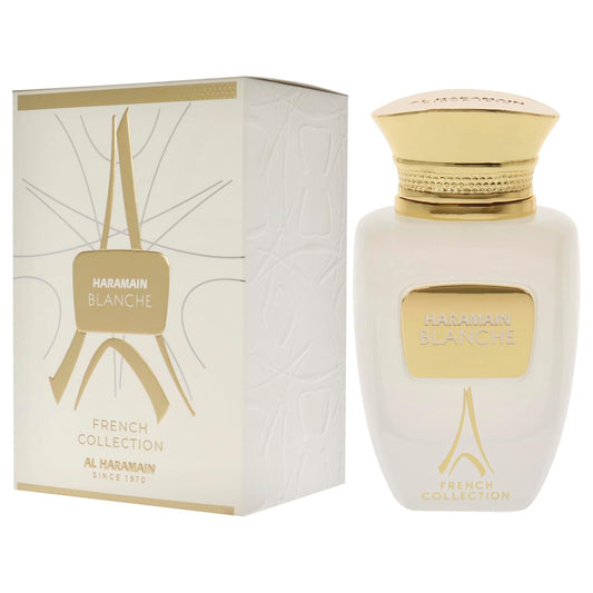 Al Haramain Blanche French Collection For Unisex - Arabian Perfume For Women & Men - Long Lasting Arabic Cologne - Floral Woody Fragrance With Notes Of Bergamot, Vanilla & Musk - Eau De Parfum - 3.3Oz