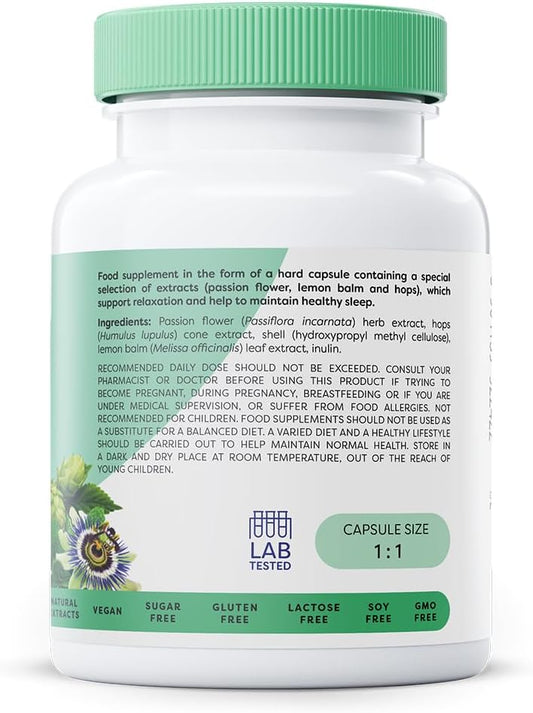 Osavi Herbal Sleep Support – 120 Vegan Capsules | Melatonin Free | Passion Flower, Lemon Balm & Hops For Relaxation & Healthy Sleep | Supports Calmness, Reduces Anxiety & Sleep Disorders | Clean Label