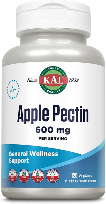 Kal 600 Mg Apple Pectin, 120 Count