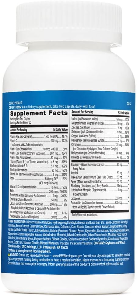 Gnc Milestones Teen Multivitamin For Boys 12-17, Supports Energy, Muscle, Skin Immunity, 60 Servings, Caplet