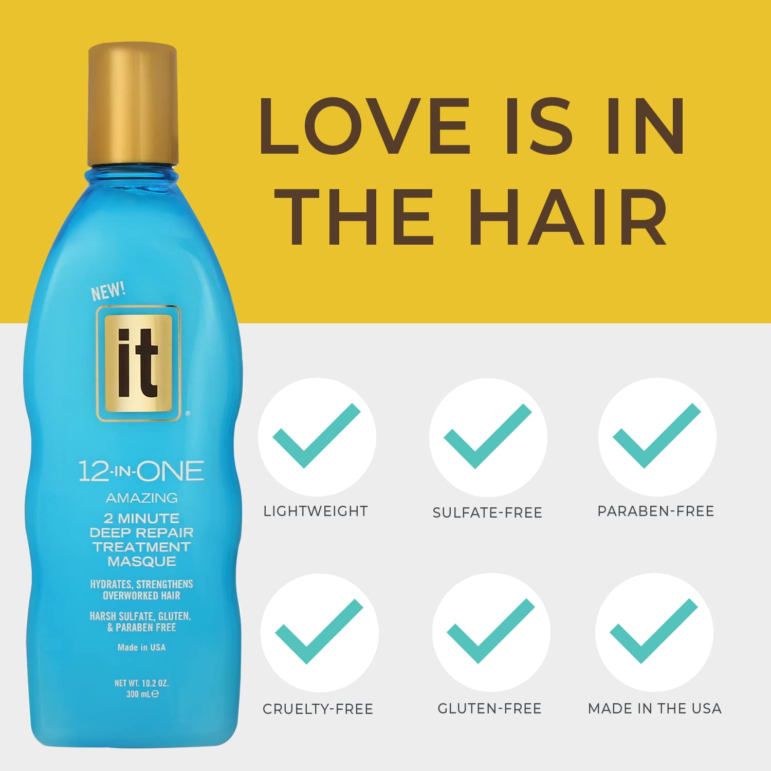 12-In-One Amazing Deep Repair Hair Treatment Masque - Infused With Argan, & Coconut Oil To Repair, Hydrate & Smooth Hair - Conditioning Treatment Strengthens & Protects Overworked Hair