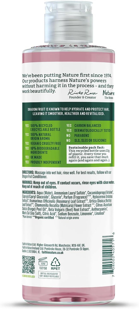 Faith In Nature Natural Dragon Fruit Shampoo, Revitalising For Oily Hair & Scalp, Vegan & Cruelty Free, No Sls, Silicones Or Parabens, 400Ml