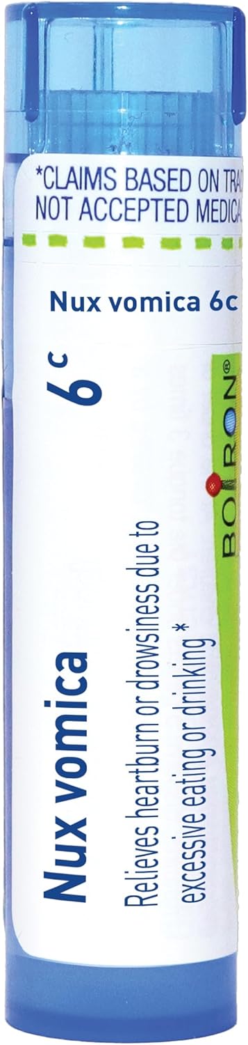 Boiron Nux Vomica 6C Homeopathic Medicine For Hangover Relief - 80 Pellets
