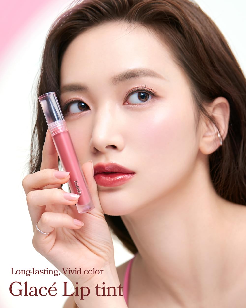 Mude Glacé Lip Tint 01 Own Pink Long-Lasting Liquid Stain Buildable Layer With Glossy Finish For Juicy Glowy Lips K-Beauty K-Cosmetics