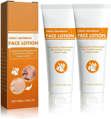 2 Pieces Antiperspirant Face, Sweat Absorbing Face Lotion, Face Sweat Blocker, Anti-Sweat Against Heavy Sweating On The Face, Forehead And Scalp And Oily Face Control, For Men And Women