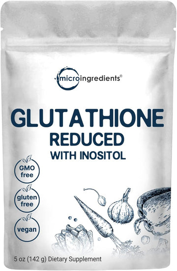 Glutathione Supplement, Pure Glutathione Reduced Powder With Inositol, 5 Ounce (9 Months Supply), 2 In 1 Formula, Powerful Ingredients For Antioxidants, Supports Liver Function, Vegan