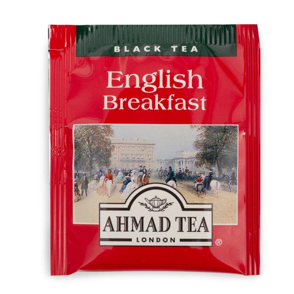 Ahmad Tea Black Tea, Nostalgic Britain Metal Caddy, English Breakfast Tea, 20 Foil Teabags - Caffeinated & Sugar-Free