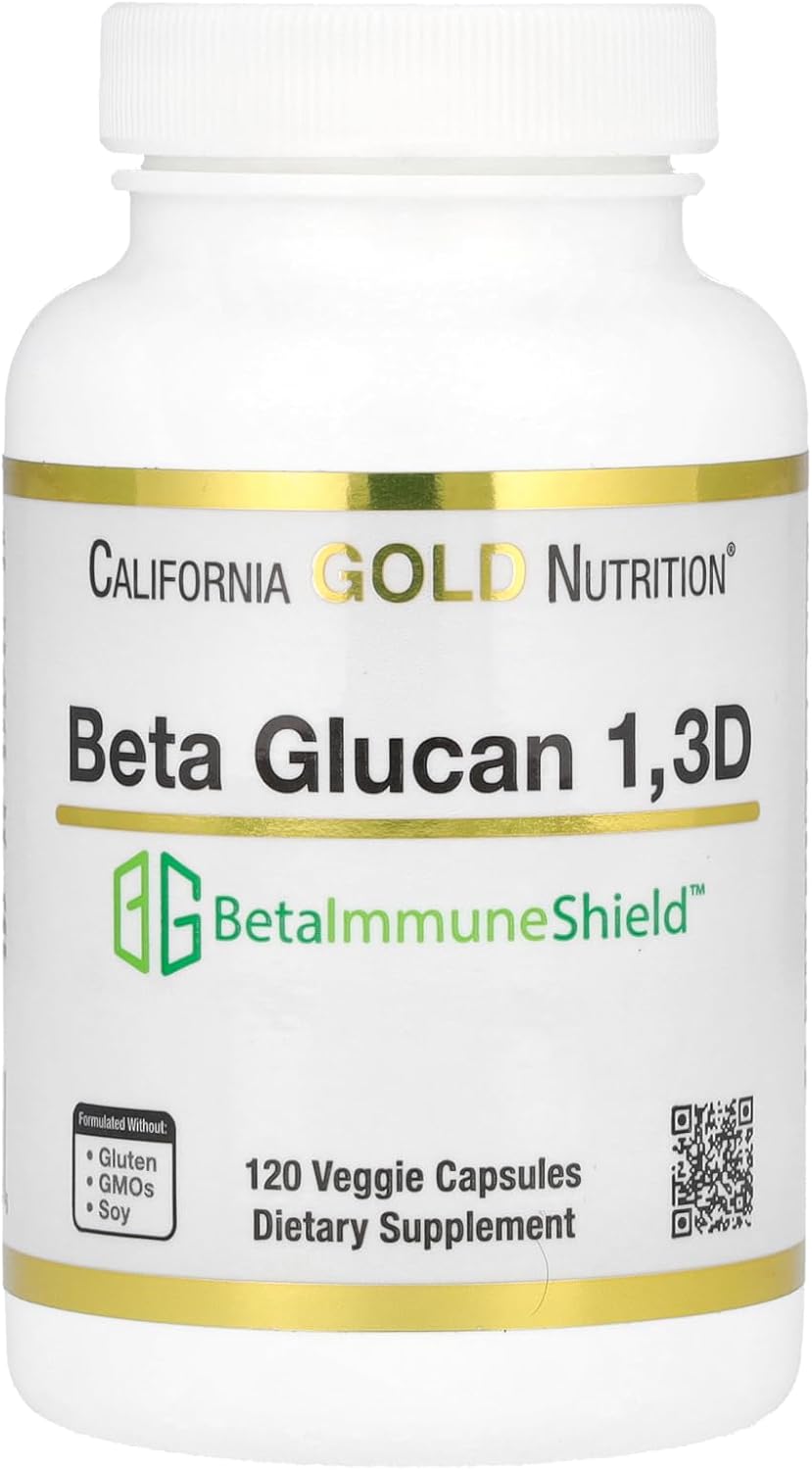 California Gold Nutrition Beta Glucan 1,3D With Betaimmuneshield™, 125 Mg, 120 Veggie Capsules